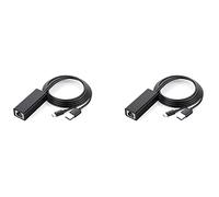 Fcuajdkq 2 adaptadores Ethernet con cable de alimentación para (2ª generación), 4K Stick, TV Square, adaptador LAN micro USB a RJ45, color negro
