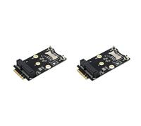 Fcuajdkq 2 adaptadores M.2 WiFi Mini PCIE tarjeta de red inalámbrica a M2 NGFF Key A+E Wifi Card Raiser con ranura para tarjeta SIM
