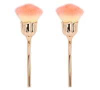 Fcuajdkq 2 cepillos para polvo de uñas, cepillo de limpieza para arte de uñas, cepillo para polvo (dorado)