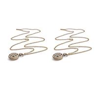 Fcuajdkq 2 collares con colgante de cadena de cuarzo de bronce vintage retro (Lotus), marrón