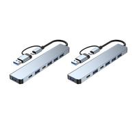 Fcuajdkq 2 concentradores multipuertos USB 3.0 multipuerto divisor USB 4 puertos USB C 3.0 2.0, Adaptador de USB para PC, portátil, ordenador concentrador