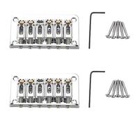 Fcuajdkq 2 cuerpos de puente de guitarra rígidos para 6 piezas eléctricas de cuerdas, color plateado