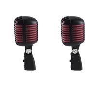 Fcuajdkq 2 micrófonos vocales dinámicos clásicos y profesionales, micrófono oscilante de metal, para karaoke en