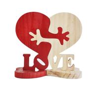 Fcuajdkq 2 Piezas CorazóN de Madera Adorno de Amor DecoracióN de Madera Regalo del DíA de San ValentíN CORAZÓN de Madera Amor