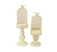 Fcuajdkq 2 piezas retro jaula para pájaros candelabro jaula para pájaros candelabro de metal hierro arte candelabro fiesta de boda casa mesas centros de mesa decoración