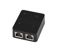 Fcuajdkq 2 Puertos 100Mbps Conmutador de Red RJ45 Cable de Red Divisor Extensor Selector de 2 Vías Adaptador de Conector Tipo C de Alimentación Negro