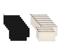 Fcuajdkq 20 bolsas de maquillaje de lona con cremallera, estuche para lápices, bolsas de manualidades en , bolsa de cosméticos, crema y negro