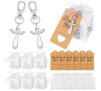 Fcuajdkq 24 llaveros con bolsa de organza y de para regalo de boda