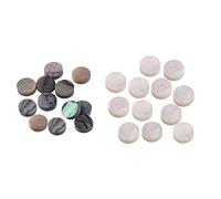 Fcuajdkq 24 marcadores laterales con incrustaciones de puntos Luthier de 6 mm, para guitarra, ukelele, bajo, 12 abulones de Nueva Zelanda y 12 piezas de nácar