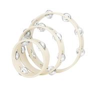 Fcuajdkq 3 paquetes de tambor de madera instrumentos de percusión jingle de metal portátiles para suministros de fiesta educativos de iglesia, fáciles de usar, plata y madera