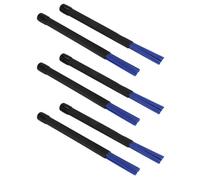Fcuajdkq 3 pares de cepillos retráctiles negros para batería de jazz de nailon azul, 32 cm