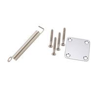 Fcuajdkq 3 resortes de tensión de puente de trémolo de acero y 1 juego de placa de cuello de guitarra eléctrica con tornillos