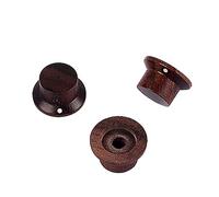 Fcuajdkq 3 unidades Botón de Guitarra de Madera Rosa Sombrero de Alta Forma Guitarra Botones de Control de Volumen Botón Amplificador