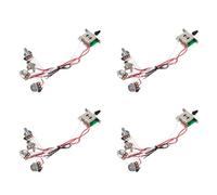 Fcuajdkq 4 ollas para guitarra precableadas, 1 volumen, 2 tonos, interruptor de 5 vías, olla de 3 a 500 K