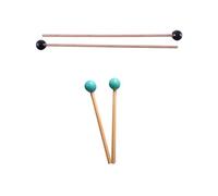 Fcuajdkq 4 palos de goma suave con de madera para campanas de xilófono Glockenspiel, negro y verde