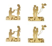 Fcuajdkq 4 piezas decoración de boda candelabros regalo romántico pieza maestra decoraciones de mesa corazón boda velas duraderas fáciles de instalar