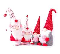Fcuajdkq 4 unidades San Valentín muñeca sobre amor sin rostro enano Rudolph apoyos adornos decorativos para muñecas