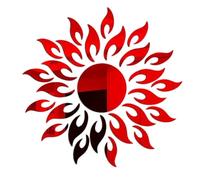 Fcuajdkq 5 Juegos de Pegatinas de Pared DIY, Pegatinas de Pared para Sala de Sol, Pared, TV, Gabinete, Decoración Artística de Techo, Decoración con Forma de Espejo Extraíble, Rojo