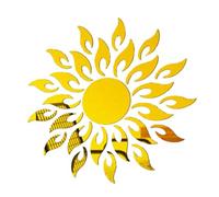 Fcuajdkq 5 Juegos de Pegatinas de Pared DIY, Pegatinas de Pared para Sala de Sol, Pared, TV, Gabinete, Decoración Artística de Techo, Decoración con Forma de Espejo Extraíble, Dorado