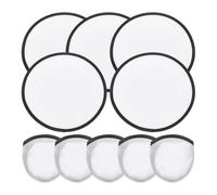 Fcuajdkq 5 piezas Ventiladores de disco volante plegables 9,8 pulgadas Ventiladores de sublimación de poliéster borde negro conjunto de abanicos plegables con bolsa para fiesta negro