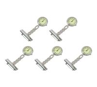 Fcuajdkq 5 relojes de cuarzo con colgante de bolsillo para enfermera y , plata