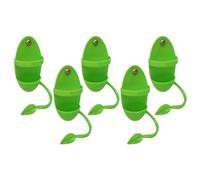 Fcuajdkq 5 Uds. de Plástico Verde, Jaula Alimentadora para Periquitos, Cacatúas y Loros, Hamaca, Columpios Colgantes, Juguete para Masticar Pájaros