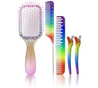 Fcuajdkq 5 unids/set peine de masaje iris conjunto diente cojín de aire kit de peine enredo salón de peluquería desenredante peine de masaje