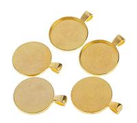 Fcuajdkq 50 piezas colgantes redondos colgantes blancos versiones para 25 mm collar cabujones - , Zinc