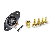 Fcuajdkq 6 accesorios de guitarra: 1 enchufe ovalado de 30 conectores de guitarra con sangría y 5 potenciómetros cónicos de eje A500K