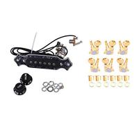 Fcuajdkq 6 clavijas de afinación para guitarra, afinador Verrouillage, , botón de cuerdas de guitarra, 3 L + y 1 arnés precableado de 6 cuerdas con volumen y tono