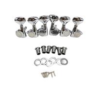 Fcuajdkq 6 Piezas Clavijas Afinación Cuerdas con Engranajes Sellados y Botón Pequeño, Afinadores, Cabezales Máquina para Guitarra Acústica y Eléctrica, Color Plateado