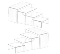 Fcuajdkq 8 piezas 2 conjuntos de pequeños contrapesos de acrílico, expositor de acrílico transparente grueso, escaparate de oficina rectangular para objetos de colección