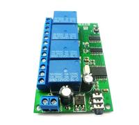 Fcuajdkq AD22B04 - Relé de 4 canales DTMF, decodificador de señal de sonido, módulo de relé de 12 V CC para PLC Smart Home
