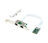 Fcuajdkq Adaptador de Servidor Gigabit Ethernet M.2 B+M, Puerto Dual, Tarjeta de Red Gigabit, 10/100/1000 Mbps, Ethernet, para PC