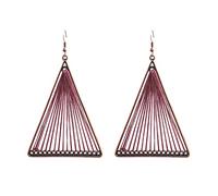 Fcuajdkq Antiguo Geométrico Triple-Cornered Dangle Colgando Boho Bohemio Étnicos Pendientes para las Mujeres Accesorios De Fiesta Púrpura, Alambre de seda de aleación de