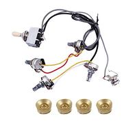 Fcuajdkq Arnés de cableado para guitarra precableado, 2 volúmenes, 2 tonos, 4-500 K, ollas para guitarra LP y 4 pomos de velocidad de control de guitarra eléctrica