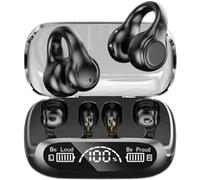 Fcuajdkq Auriculares de conducción ósea Bluetooth 5.3 inalámbricos de carga rápida 58 horas de reproducción para correr, ciclismo, caminar, color negro