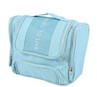 Fcuajdkq azul impermeable colgante bolsa cosmética organizador de viaje bolsa de maquillaje para las mujeres necesitadas maquillaje de lavado húmedo y seco de aseo