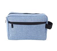 Fcuajdkq azul moda negocio cremallera cosmética bolsa doble capa lavado bolsa maquillaje impermeable viaje almacenamiento portátil organizador belleza caso