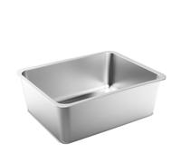 Fcuajdkq - Bandeja para gatos de acero inoxidable, 17,5 x 13,5 x 6 pulgadas, bandeja de cama antiadherente, fácil de limpiar, resistente a la oxidación