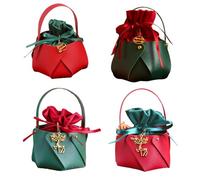 Fcuajdkq Bolsa con Asa de Caramelo Roja y Verde para Árbol de Navidad, Decoración del Hogar, Escritorio, Bolsa de Regalo de Año