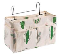Fcuajdkq - Bolsa de almacenamiento cosmética, bolsa de almacenamiento colgante de celosía, organizador de almacenamiento de noche con bolsillo de cama de ganchillo Cactus