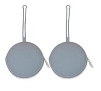 Fcuajdkq Bolsa de Almacenamiento Portátil A Prueba de Polvo para Bebés, Bolsa de Silicona con Cordón, Bolsa de Almacenamiento para Bebés, Color Gris