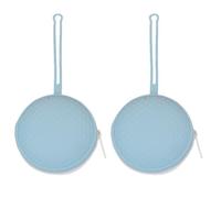 Fcuajdkq Bolsa de Almacenamiento Portátil A Prueba de Polvo para Bebés, Bolsa de Silicona con Cordón, Bolsa de Almacenamiento para Bebés, Color Azul