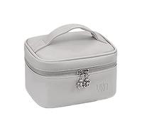 Fcuajdkq - Bolsa de cosméticos de piel sintética con de cremallera impermeable, bolsa de maquillaje, para viajes, para lavar, maquillaje, organizador de maquillaje, de baño, color gris