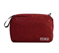 Fcuajdkq - Bolsa de cosméticos portátil para viaje y para mujeres, bolsa de almacenamiento de gran capacidad, bolsa de lavado colgante (vino rojo)