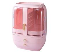 Fcuajdkq - Caja de almacenamiento cosmética, cajón organizador de maquillaje, gran capacidad, esmalte de uñas, caja organizador portátil, color rosa