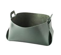 Fcuajdkq - Caja de almacenamiento de piel, bandeja de almacenamiento de oficina, llaves y artículos , maquillaje, lápiz labial, dispositivo de almacenamiento portátil, color verde