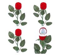 Fcuajdkq Caja de Anillo de 4 Piezas Cajas de JoyeríA de Anillo de Pendiente de Forma Roja Caja de Anillo de Propuesta RomáNtica Embalaje de Caja de Regalo