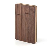 Fcuajdkq - Caja para tarjetas de visita de madera, portátil, 1 pieza, Color madera.